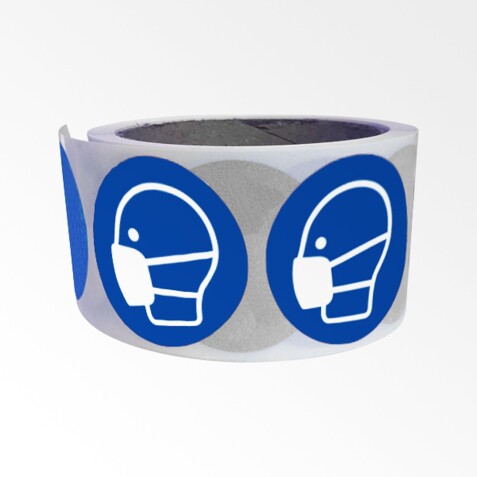 Rouleau de 250 pictos - Masque obligatoire - M016 - ISO 7010