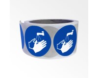 Rouleau de 250 pictos - Lavage mains obligatoire - M011 - ISO 7010  - 100 mm