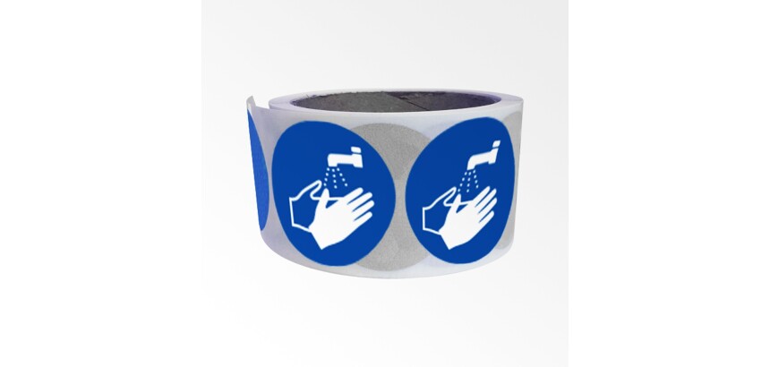 Rouleau de 250 pictos - Lavage mains obligatoire - M011 - ISO 7010  - 100 mm