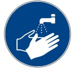 Rouleau de 250 pictos - Lavage mains obligatoire - M011 - ISO 7010  - 25 mm