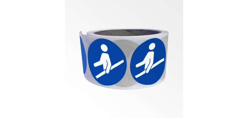 Rouleau de Pictos d'Obligation - Tenir la main courante - M012  - 50 mm