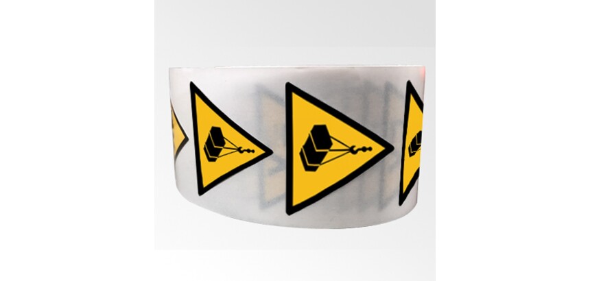 Rouleau de pictos - Danger charges suspendues - W015 - 250 ex  - 25 mm