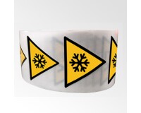 Rouleau de pictos - Danger Basses Températures - W010 - ISO 7010  - 100 mm