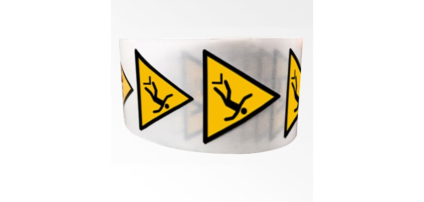 Rouleau de pictos - Chute avec dénivellation - W008 - ISO 7010  - 50 mm