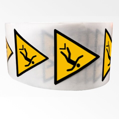 Rouleau de pictos - Chute avec dénivellation - W008 - ISO 7010  - 100 mm