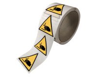 Rouleau de Pictos de Danger - Danger Écrasement des mains - W024  - 25 mm