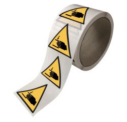 Rouleau de Pictos de Danger - Danger Écrasement des mains - W024