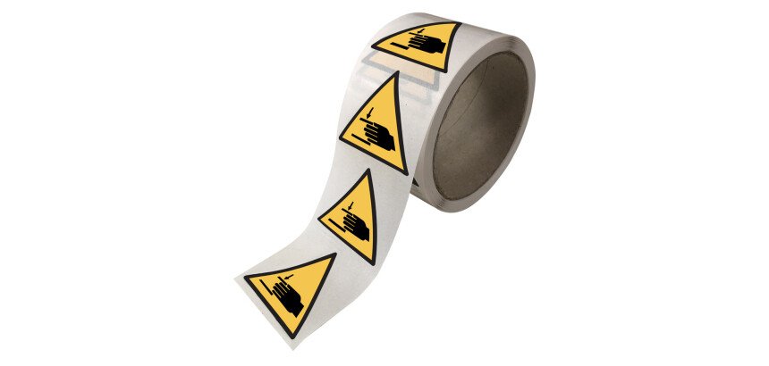Rouleau de Pictos de Danger - Danger Écrasement des mains - W024