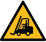 Rouleau de pictos - Danger chariots élévateurs - W014 - ISO 7010  - 100 mm