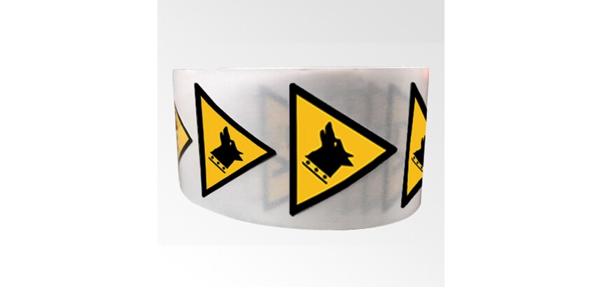 Rouleau de Pictos de Danger - Chien de garde - W013 - ISO 7010  - 50 mm