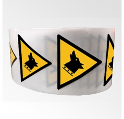 Rouleau de Pictos de Danger - Chien de garde - W013 - ISO 7010  - 100 mm