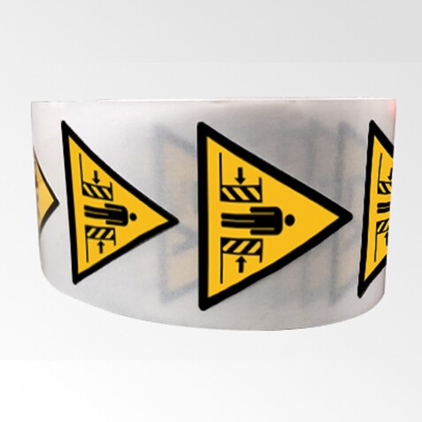 Rouleau de 250 Pictos de Danger - Ecrasement - W019 - ISO 7010
