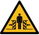 Rouleau de 250 Pictos de Danger - Ecrasement - W019 - ISO 7010  - 25 mm