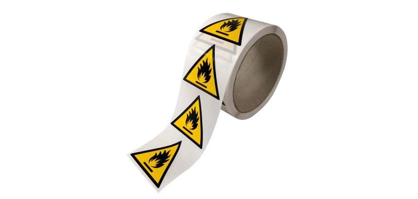 Rouleau de Pictos de Danger - Matières inflammables - W021  - 100 mm