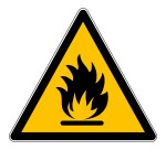 Rouleau de Pictos de Danger - Matières inflammables - W021  - 25 mm