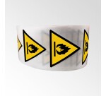 Rouleau de Pictos de Danger - Matières inflammables - W021  - 25 mm