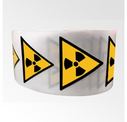 Rouleau pictos - Danger Matières radioactives - W003 - ISO 7010 - 250 ex  - 25 mm