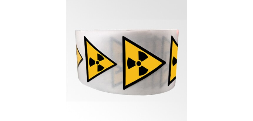 Rouleau pictos - Danger Matières radioactives - W003 - ISO 7010 - 250 ex  - 50 mm