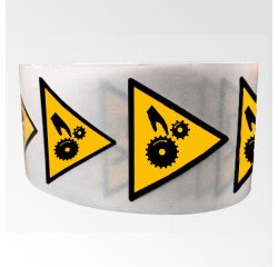 Rouleau pictos - Risque d'écrasement rouleaux dentés - W024