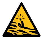Rouleau de Pictos de Danger - Risque de Noyade - W122 - ISO 7010  - 100 mm