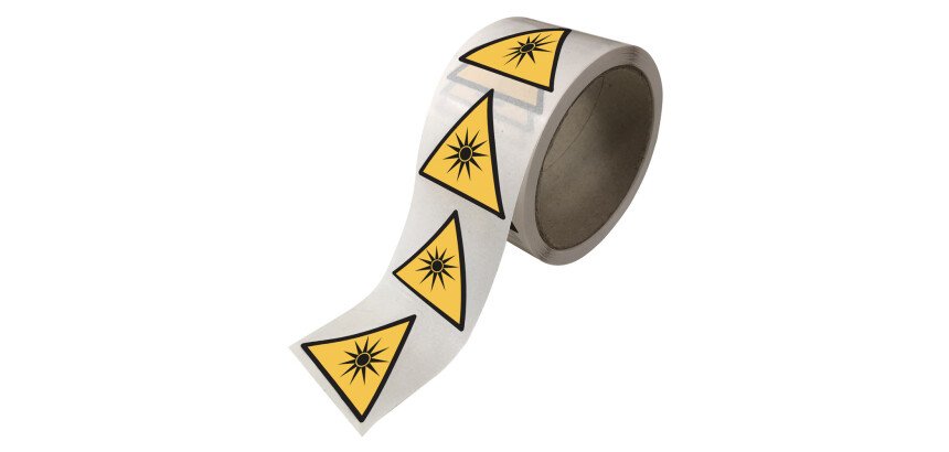Rouleau de pictos - Danger Rayonnement optique - W027 - ISO 7010