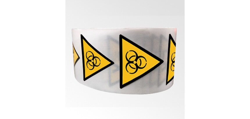 Rouleau de Pictos de Danger - Risque biologique - W009  - 100 mm