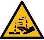 Rouleau de Pictos de Danger - Substance corrosive - W023  - 25 mm