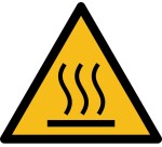 Rouleau de Pictos de Danger - Surface chaude - W017 - ISO 7010  - 25 mm