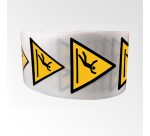 Rouleau de pictos - Danger surface glissante - W011 - ISO 7010  - 25 mm