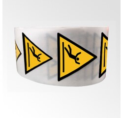 Rouleau de pictos - Danger surface glissante - W011 - ISO 7010  - 100 mm