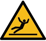 Rouleau de pictos - Danger surface glissante - W011 - ISO 7010  - 25 mm