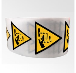 Rouleau de Pictos de Danger - Substance corrosive - W023  - 25 mm