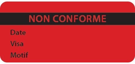 Étiquettes fluo inspection 75×35 mm – rouleau de 500  - Jaune