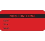 Étiquettes fluo inspection 75×35 mm – rouleau de 500  - Orange