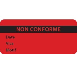 Étiquettes fluo inspection 75×35 mm – rouleau de 500  - Orange