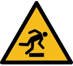 Rouleau pictos - Danger Trébuchement - W007 - ISO 7010 - 250 ex  - 100 mm