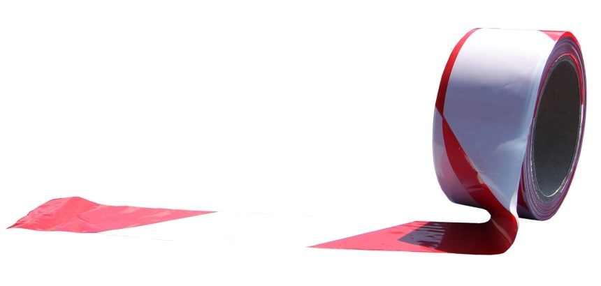 Rubalise Green PE biosourcée rouge/blanc 100 m x 50 mm