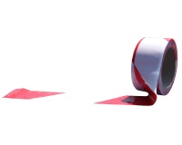Ruban de balisage biodégradable rouge et blanc - 100 m x 50 mm