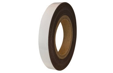 Ruban - Bande magnétique pour rayonnage - vinyle - blanc