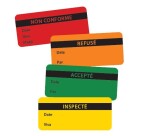 Étiquettes fluo inspection 75×35 mm – rouleau de 500  - Jaune