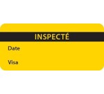 Étiquettes fluo inspection 75×35 mm – rouleau de 500  - Jaune