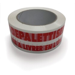 Ruban adhésif - Ne pas dépalettiser - 48 mm x 100 m - Blanc et rouge