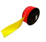 Rubalise textile jaune rouge fluo NF P98-465 – barrière chantier  - 50 x 50 mm