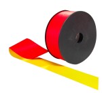 Rubalise textile jaune rouge fluo NF P98-465 – barrière chantier  - 50 x 35 mm