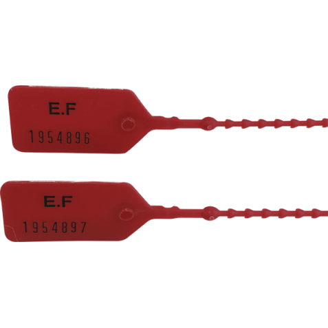 Scellés de Sécurité - Polypropylène - 250 mm - Lot de 100 ex  - Rouge