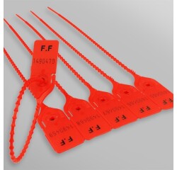 Scellés ALYS – Sécurité plastique – Lot de 100 unités inviolables  - Rouge - 300 mm