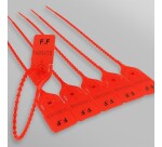 Scellés ALYS – Sécurité plastique – Lot de 100 unités inviolables  - Rouge - 200 mm