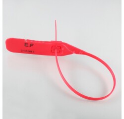 Scellés sécurité - Tear Off Latéral Polypropylène - 100 ex  - Rouge - 450 mm