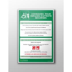 Panneau consignes sécurité - Espace d'attente sécurisé - 200x300 mm - PVC