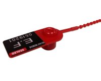 Scellés de Sécurité plastique SEALTEC - 100 ex - Norme 10/2011 EU  - Rouge - 205 mm